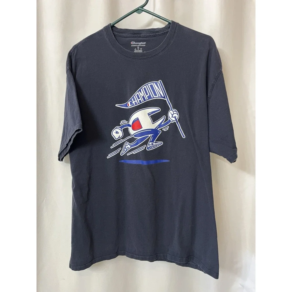 Champion Men's T-Shirt XL Navy Blue Sports Athletic Tee‎  (D9)